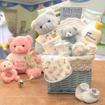 Sweet Baby of Mine New Baby Basket - Pink - baby bath set - baby girl gifts - new baby gift basket - baby gift baskets - baby shower gifts